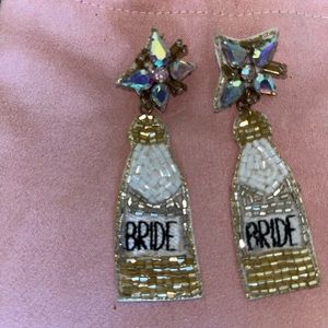 Poppy bride bachelorette earrings